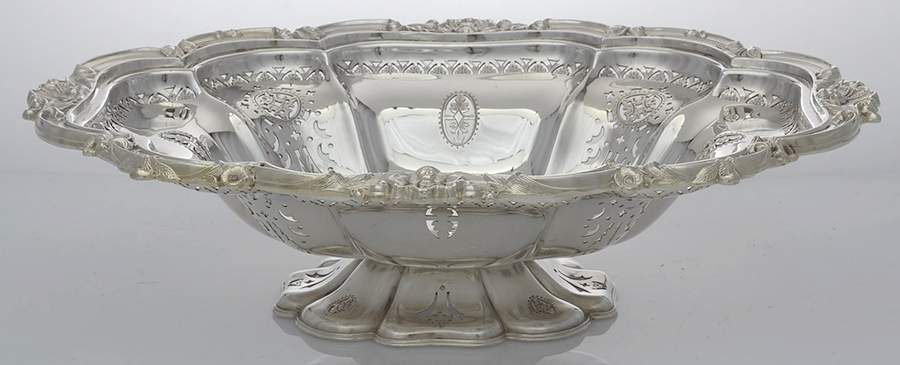 Silverplate Hollowware Silverplate Fruit Stand Centerpiece by Ellis-Barker-1