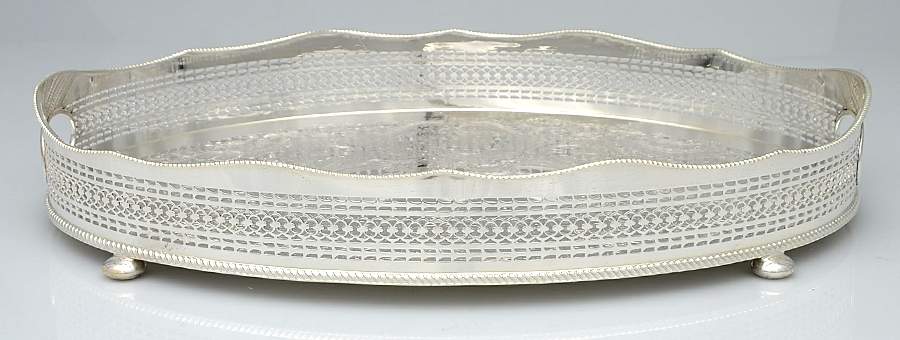 Silverplate Hollowware 18" Gallery Tray by Ellis-Barker-1