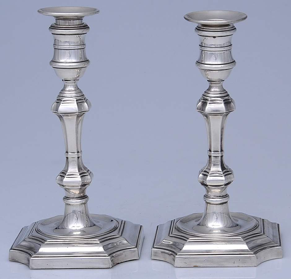 Silverplate Hollowware Pair of Candlesticks by Ellis-Barker-1