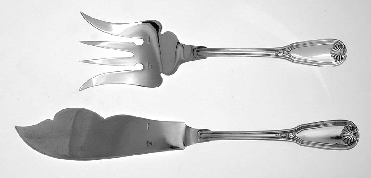 Maintenon (Silverplate) 2 Piece Large Solid Fish Serving Set by Ercuis-1