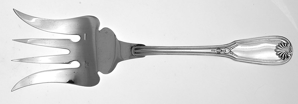 Maintenon (Silverplate) Large Solid Fish Serving Fork by Ercuis-1