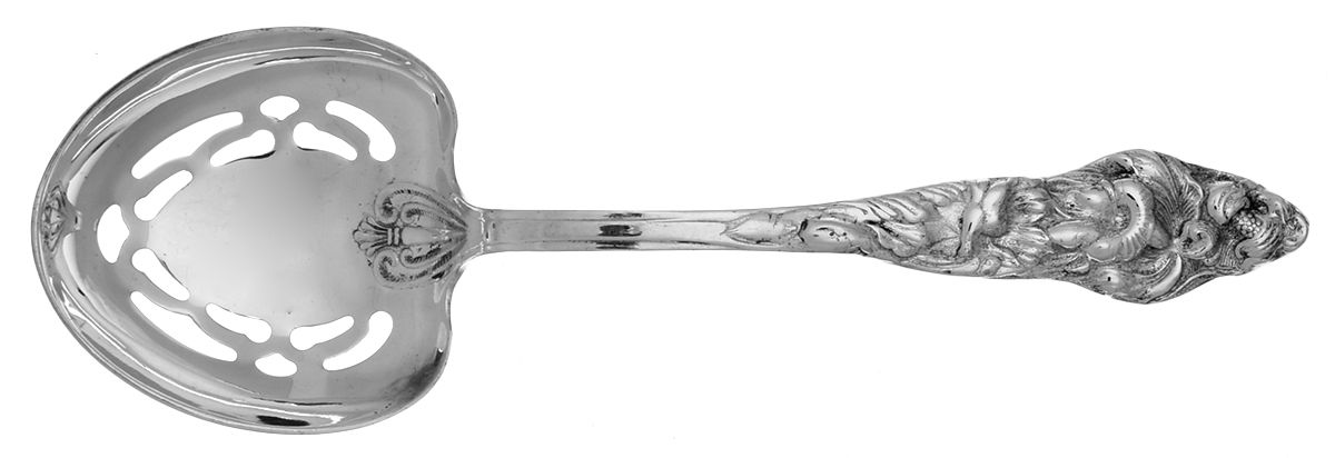 ESH1 (Silverplate) Pierced Solid Serving Spoon by Eales 1779 (Leonard Silver)-1