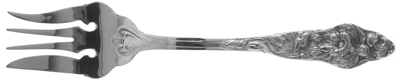 ESH1 (Silverplate) Large Solid Cold Meat Serving Fork by Eales 1779 (Leonard Silver)-1