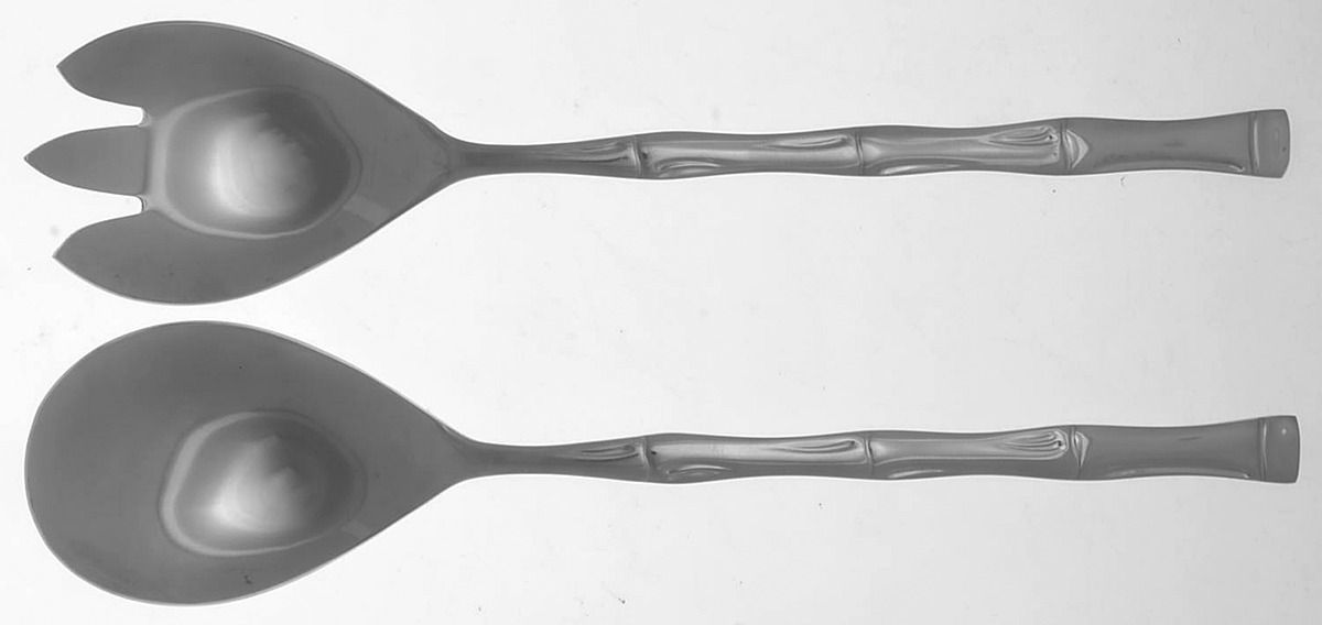 Bamboo (Stainless) (2 Pc) Solid Salad Set by Estia-1