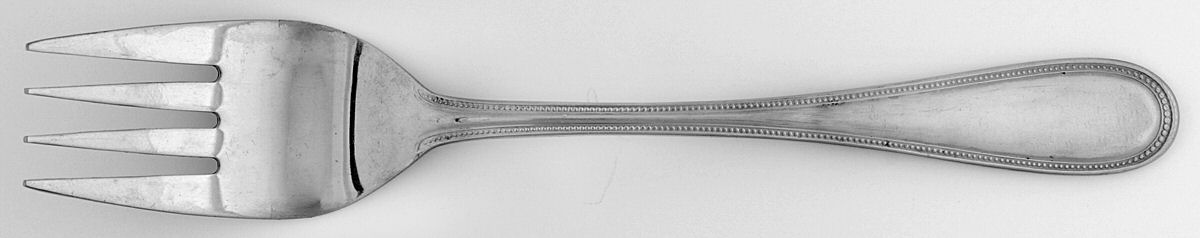 Pearl (Stainless) Medium Solid Cold Meat Serving Fork by Estia-1