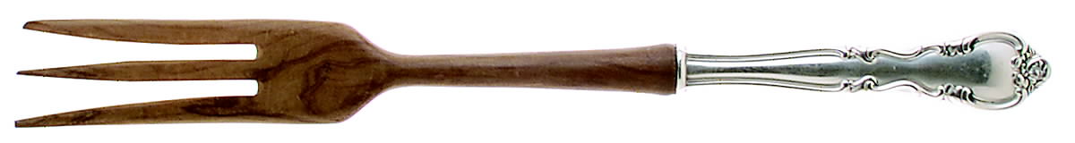 American Classic (Sterling, 1944) Salad Serving Fork with Wooden Prongs by Easterling-1