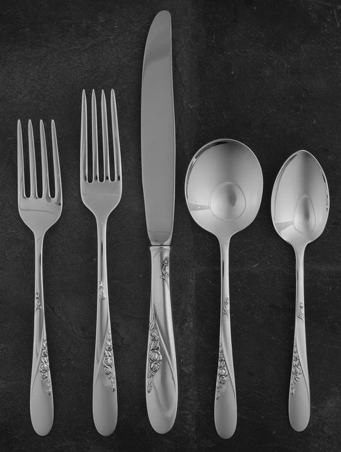 Rose Spray (Sterling, 1955) 5 Piece Place Size Setting by Easterling-1