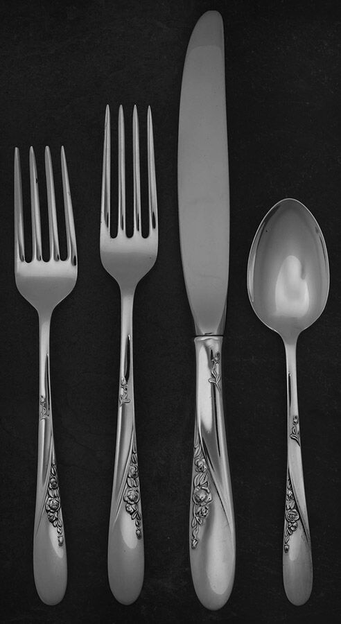 Rose Spray (Sterling, 1955) 4 Piece Place Size Setting by Easterling-1
