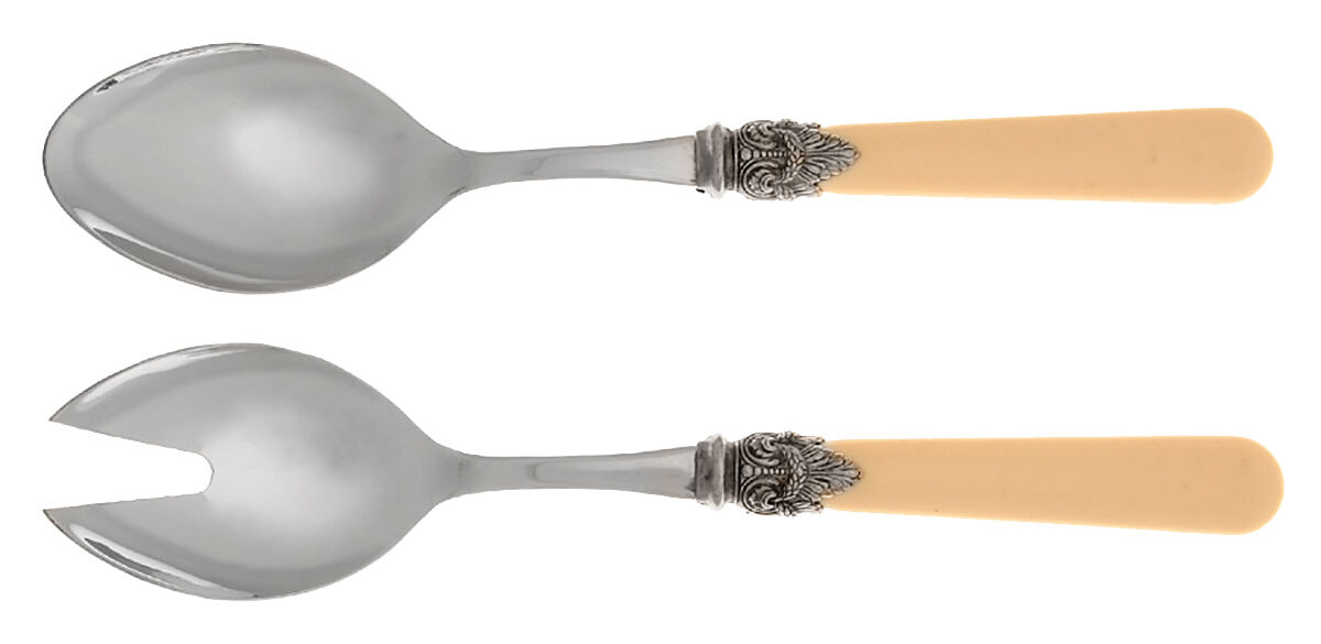 Napoleon-Ivory (Stainless) 2 Pc Salad Set with Stainless Bowl by EME Flatware-1