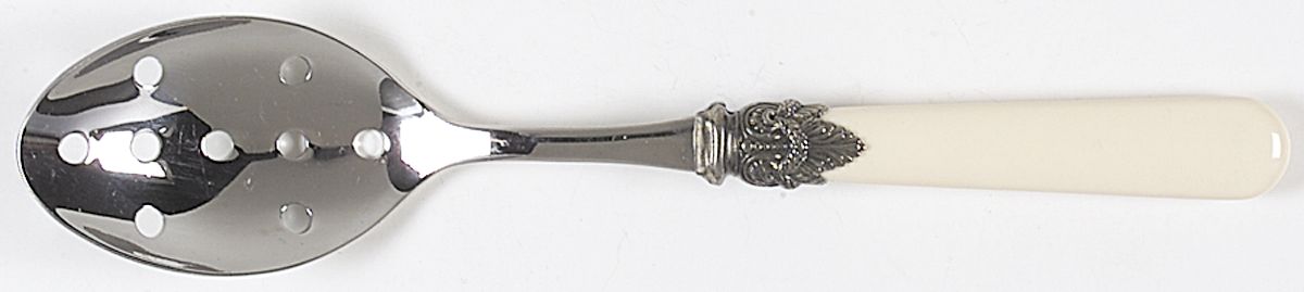 Napoleon-Ivory (Stainless) Pierced Tablespoon (Serving Spoon) by EME Flatware-1
