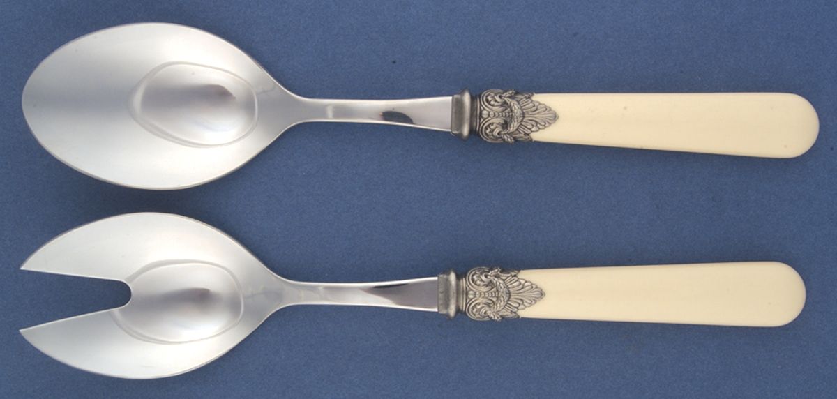 Napoleon-Ivory (Stainless) 2 Pc Salad Set with Stainless Bowl by EME Flatware-1