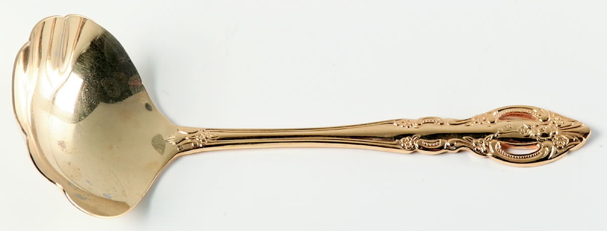 Baroque Gold (Gold Electroplate) Solid Gravy Ladle by Estia-1