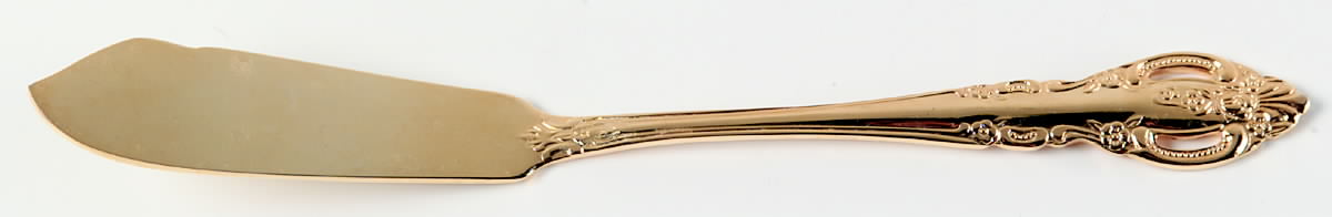 Baroque Gold (Gold Electroplate) Flat Handle Master Butter Knife by Estia-1