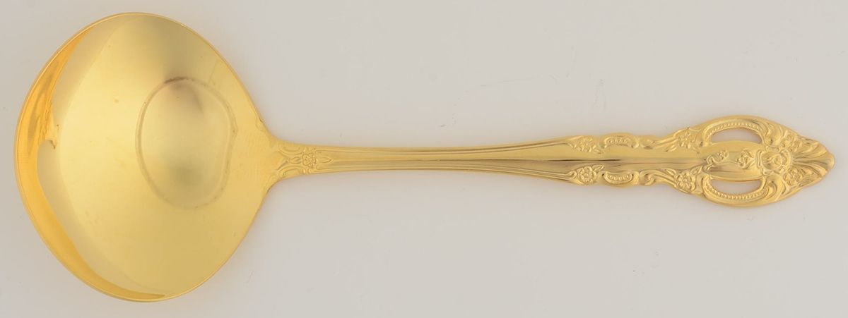Baroque Gold (Gold Electroplate) Solid Gravy Ladle by Estia-1