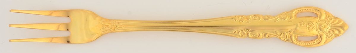 Baroque Gold (Gold Electroplate) Cocktail/Seafood Fork by Estia-1