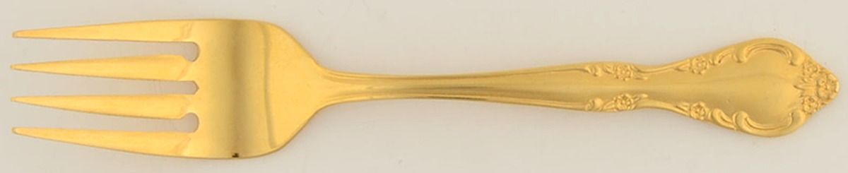 Golden Cascade (Gold Electroplate) Individual Salad Fork by Estia-1