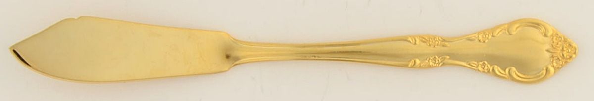 Golden Cascade (Gold Electroplate) Flat Handle Master Butter Knife by Estia-1