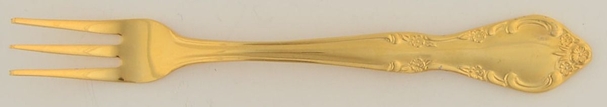 Golden Cascade (Gold Electroplate) Cocktail/Seafood Fork by Estia-1