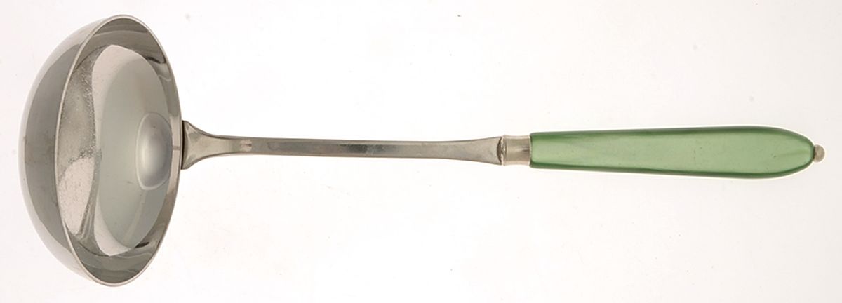 Vendome-Pearl Green (Stainless) Soup Ladle with Stainless Bowl by EME Flatware-1
