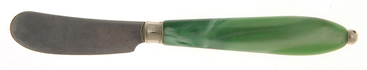 Vendome-Pearl Green (Stainless) Hollow Handle Butter Spreader by EME Flatware-1