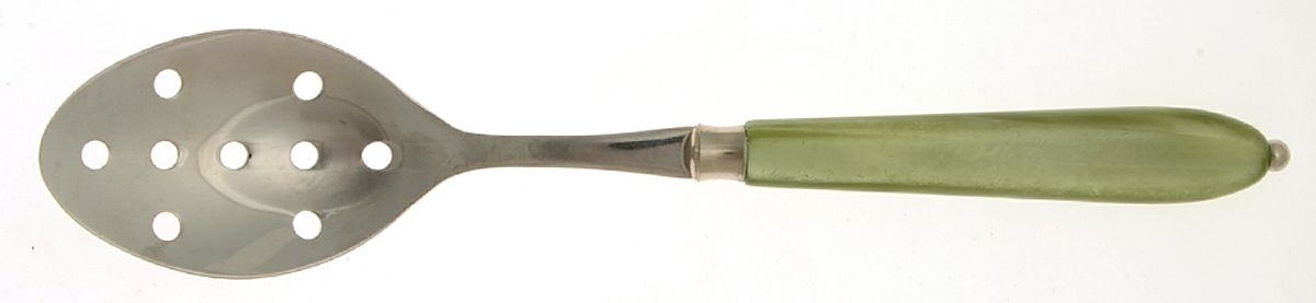 Vendome-Pearl Green (Stainless) Pierced Tablespoon (Serving Spoon) by EME Flatware-1