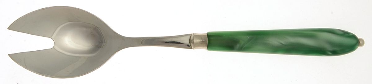 Vendome-Pearl Green (Stainless) Salad Serving Fork with Stainless Prongs by EME Flatware-1