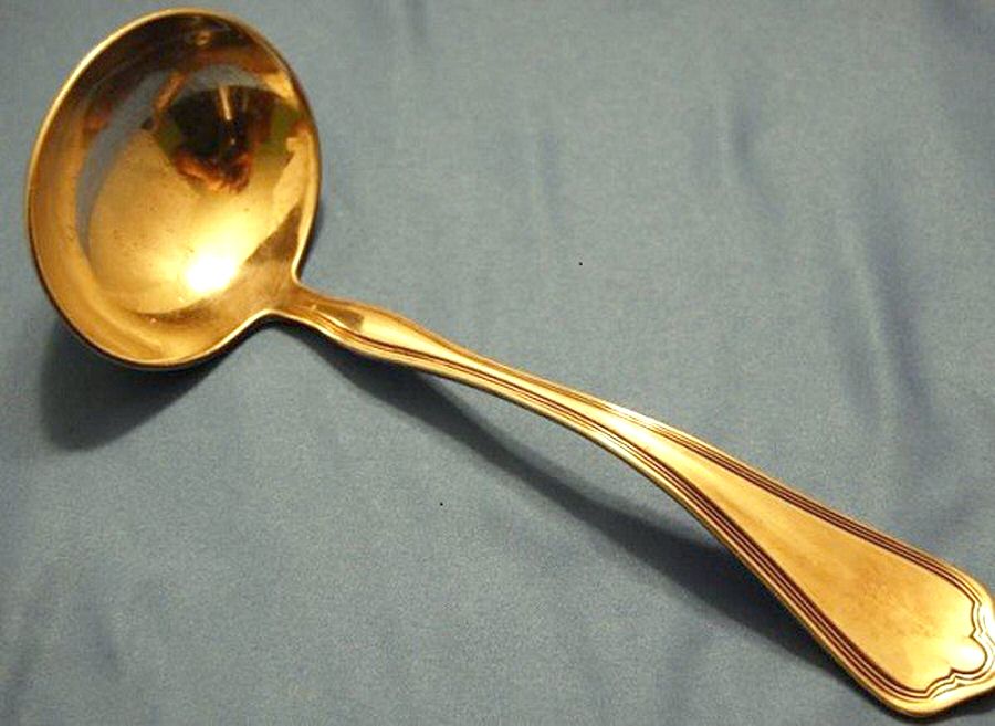 Mission (Silverplate, 1908) Solid Gravy Ladle by National Silver Co-1