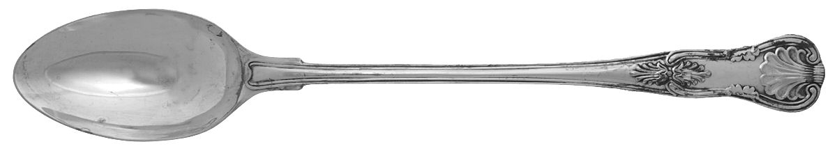 Kings (Silverplate) Large Solid Dressing Spoon by Eales 1779 (Leonard Silver)-1
