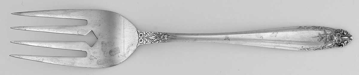 ELD15 (Silverplate, Nickel) Medium Solid Cold Meat Serving Fork by Eldan-1