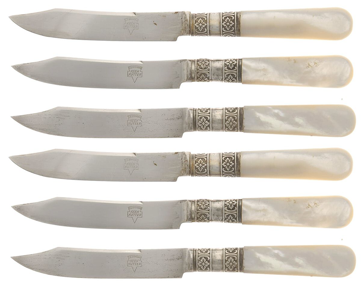 Pearl Handle Flatware 1 (Sterling) (Set of 6) Pearl Handle Individual Fruit Knives by EC Simmons-1