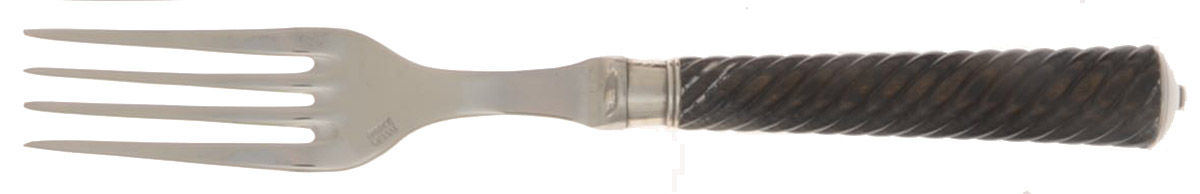 Montaigne-Twisted Black Wood (Silverplate) Fork by Ercuis-1