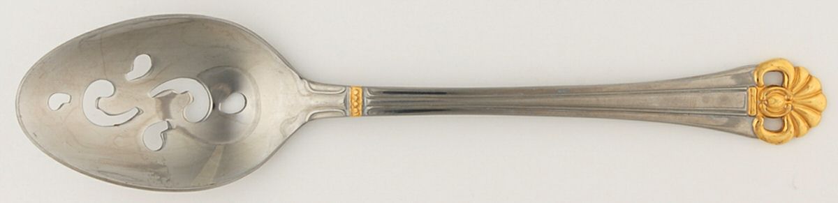 Gothic Gold (Stainless) Pierced Tablespoon (Serving Spoon) by Estia-1
