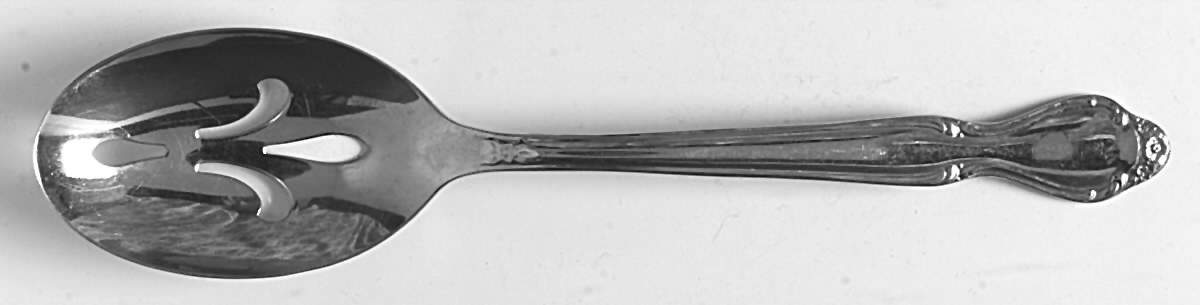 Wedding Rose (Stainless) Pierced Tablespoon (Serving Spoon) by Estate-1