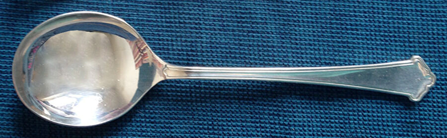 Trefoil (Silverplate) Round Bowl Soup Spoon (Cream Soup) by Elkington-1
