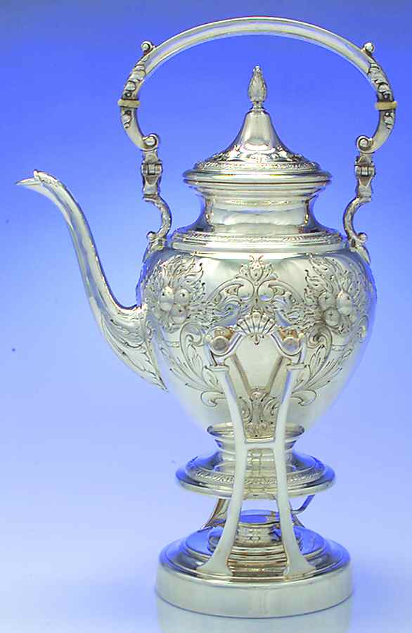 Champlain (Sterling, Hollowware) Kettle, Stand & Burner by Ellmore-1