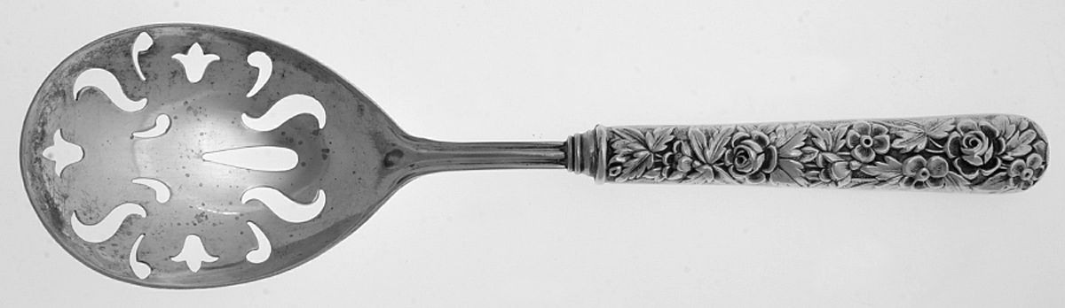 ELM1 (STERLING) Pierced Casserole Spoon with Silverplate Bowl by Ellmore-1