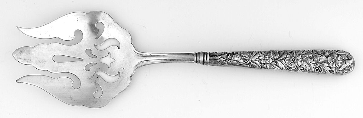 ELM1 (STERLING) Large Cold Meat Serving Fork, Plated Tines by Ellmore-1