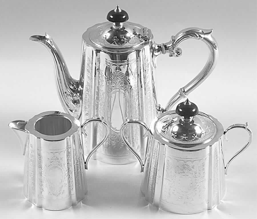 ELB4 (Silverplate, Hollowware) 3-Piece Silverplate Mini Tea Set by Ellis-Barker-1