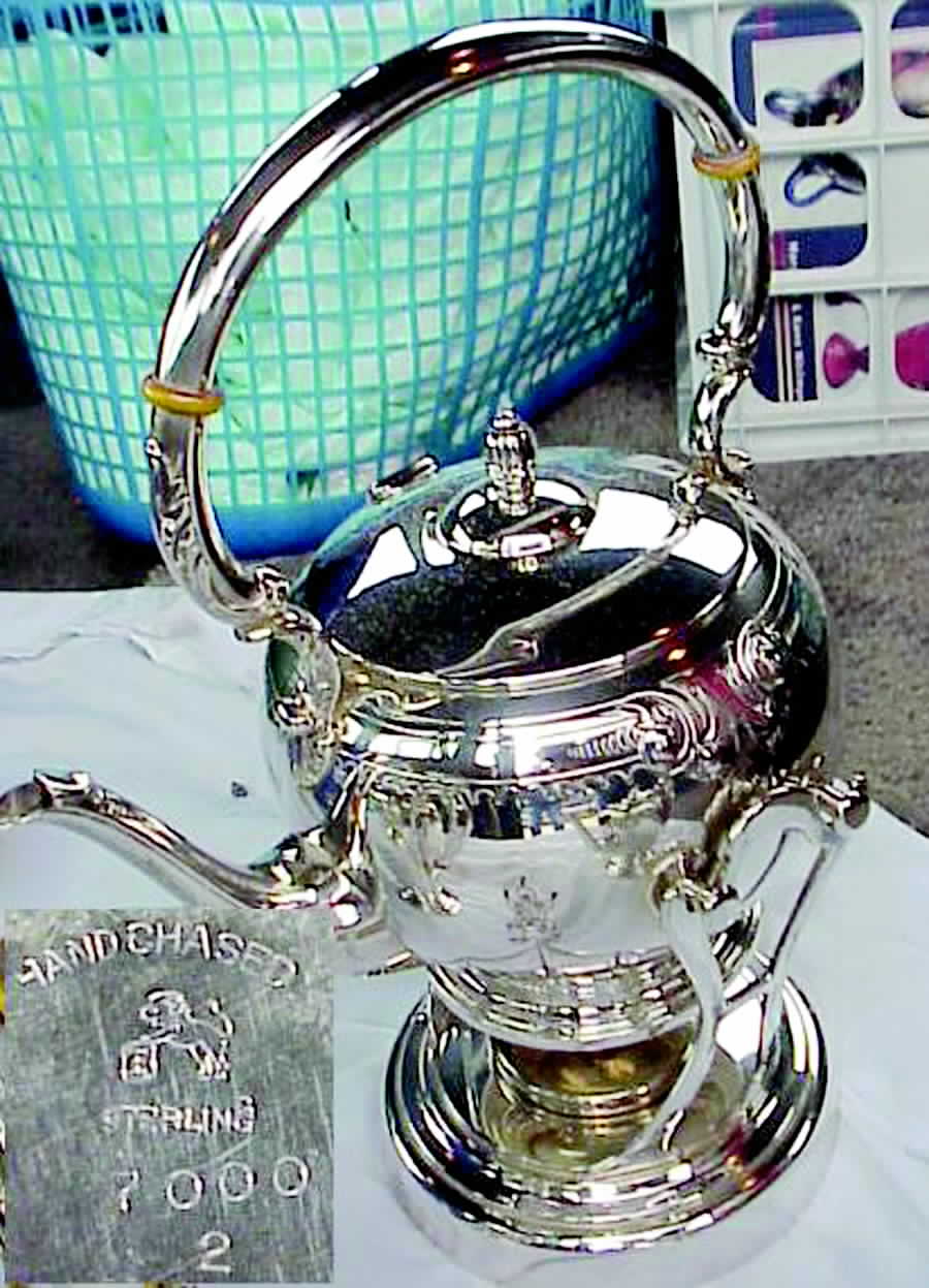7000 (Sterling, Hollowware) Kettle, Stand & Burner by Ellmore-1