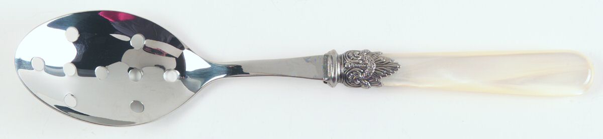 Napoleon-Pearl Ivory (Stainless) Pierced Tablespoon (Serving Spoon) by EME Flatware-1