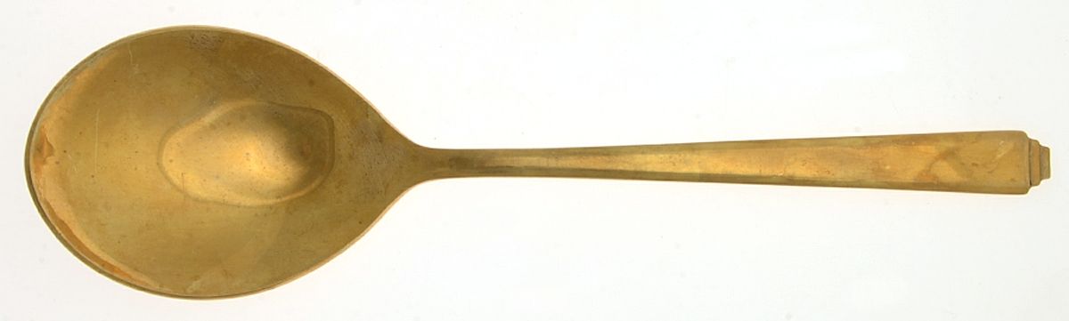 ENS4 (Gold Electroplate) Solid Smooth Casserole Spoon by Englishtown Crafts-1