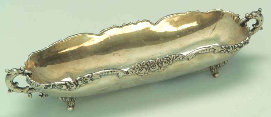414 (Silverplate, Hollowware) Footed Oblong Handled Bon Bon by EG  Webster-1