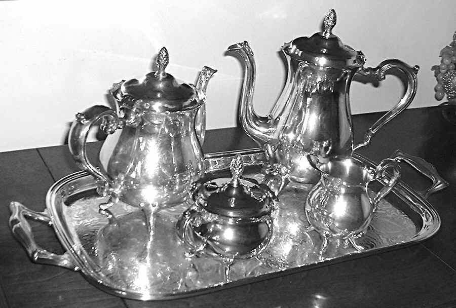 ENV3 (Silverplate, Hollowware) (4 Piece) Silverplate Tea Set by English Silver Mfg Co.-1