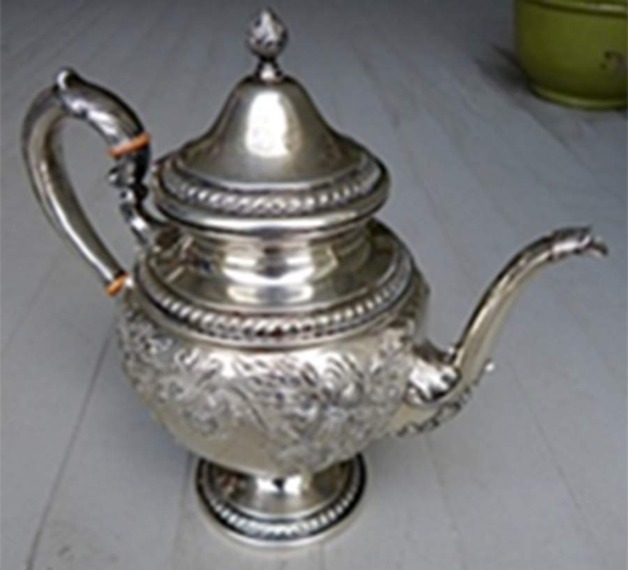 Lily-Floral (Sterling, Hollowware) Teapot by Ellmore-1
