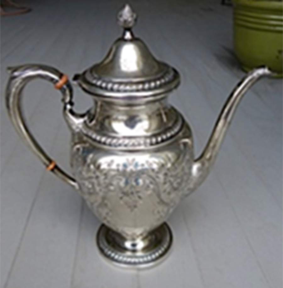 Lily-Floral (Sterling, Hollowware) Coffee Pot by Ellmore-1