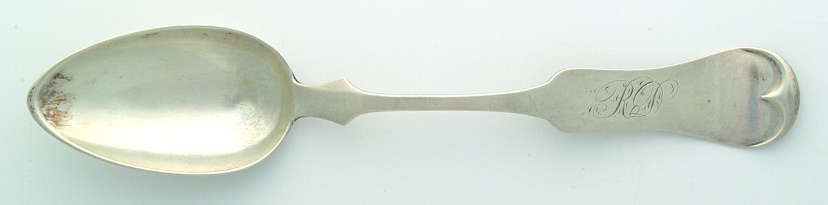 Coin Silver Flatware Tablespoon (Serving Spoon) by Edward Edmund Mead (Meade)-5