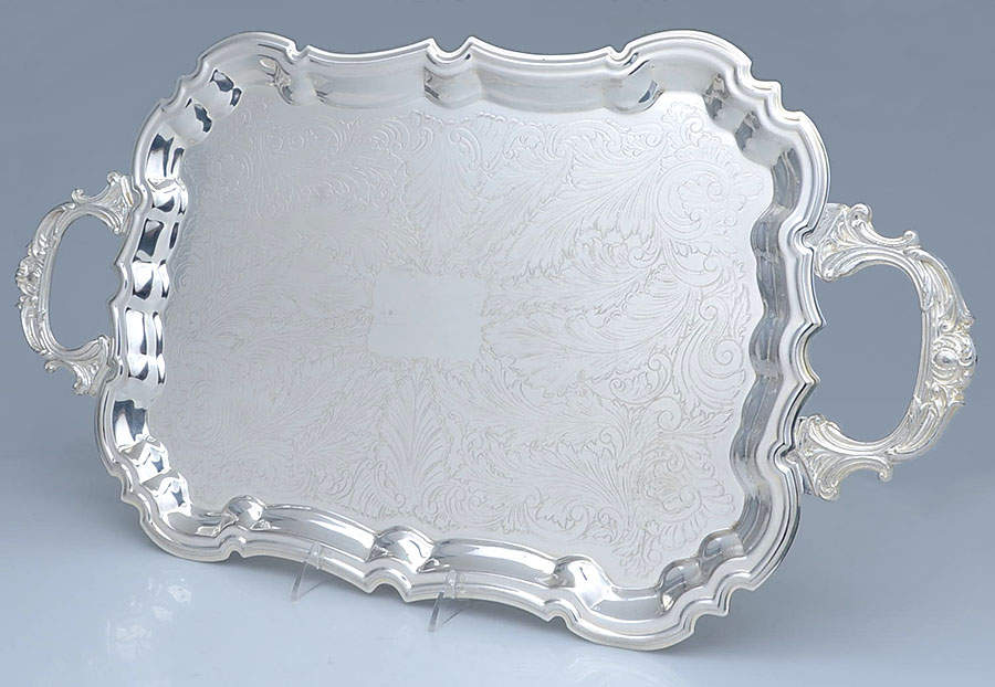 1779 (Silverplate, Hollowware) 19" Footed Waiter Tray by Eales 1779 (Leonard Silver)-1
