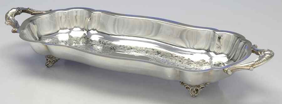 1779 (Silverplate, Hollowware) Plated Footed Bread Tray by Eales 1779 (Leonard Silver)-1