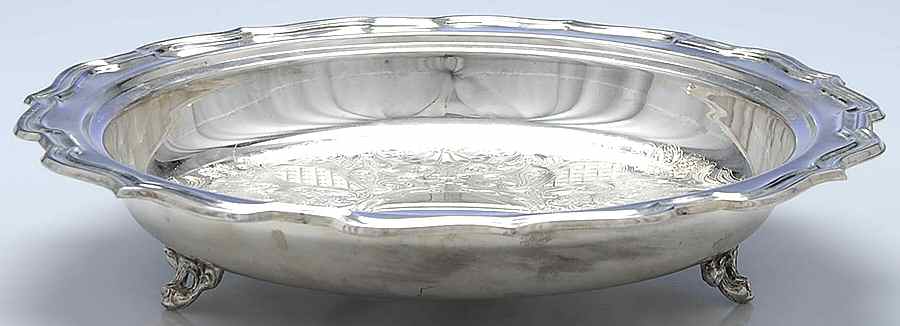 1779 (Silverplate, Hollowware) Footed Pie Plate by Eales 1779 (Leonard Silver)-1