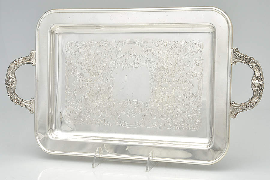 Silverplate Hollowware 13" Rectangular Tray by Eales 1779 (Leonard Silver)-1